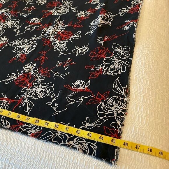 Y2K Fabric sheer black red ivory floral # 0756 - Picture 2 of 6